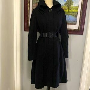 Sean John Classic Black Hooded Trench Coat
